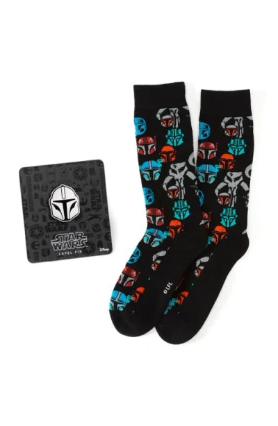 Cufflinks, Inc . Mandalorian Mythosaur Crew Socks & Helmet Lapel Pin Gift Set In Black