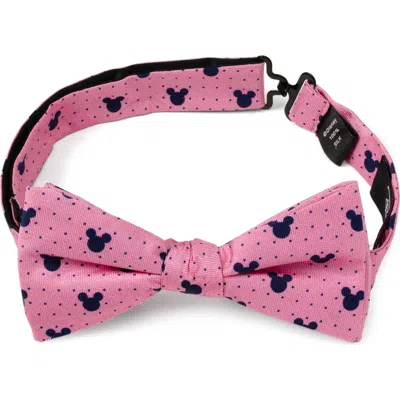 Cufflinks, Inc . Mickey Mouse Polka Dot Silk Bow Tie In Pink