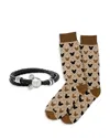 Cufflinks, Inc Mickey Silhouette Socks & Bracelet Gift Set In Multi