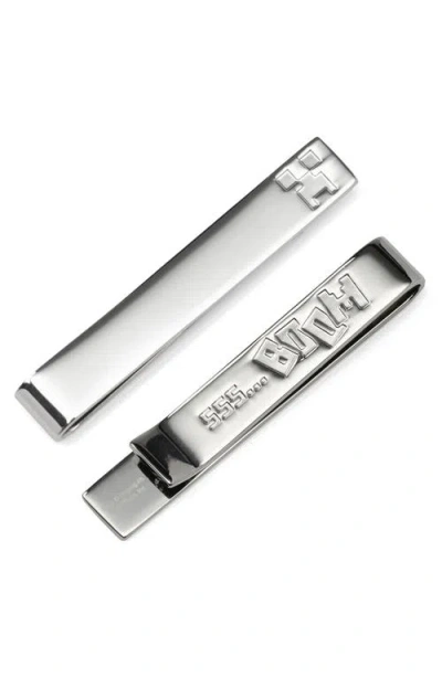Cufflinks, Inc . Minecraft Creeper Hidden Message Bar Tie In Silver