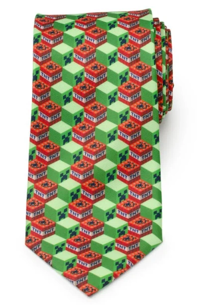 Cufflinks, Inc . Minecraft Creeper Tnt Isometric Tie In Green