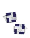 Cufflinks, Inc Mother Of Pearl And Lapis Blue Windmill Square Cufflinks In Blue