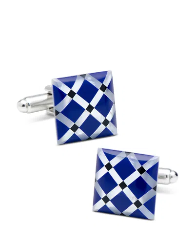 Cufflinks, Inc Mother Of Pearl Diamond Cufflinks In Blue