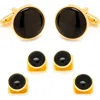 Cufflinks, Inc . Onyx Cuff Link & Stud Set In Gold/black