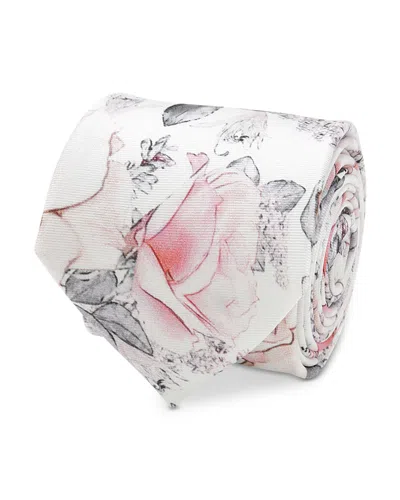 CUFFLINKS, INC . PAINTED FLORAL GRAY SILK TIE