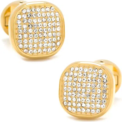 Cufflinks, Inc . Pavé Goldtone Cuff Links In Gold/white