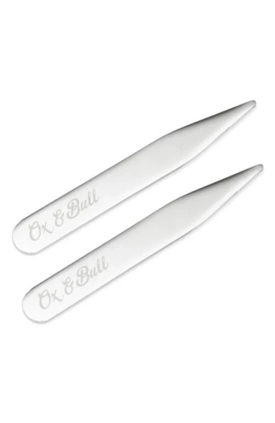 Cufflinks, Inc . Set Of 2 Stainless Steel Collar Stays In Silver