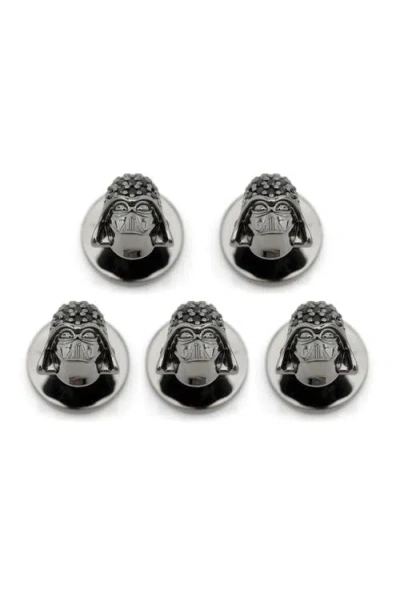 Cufflinks, Inc . Set Of 5 Darth Vader Crystal Helmet Shirt Studs In Metallic