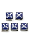 Cufflinks, Inc Set Of 5 Square Mother-of-pearl Shirt Studs In Blue