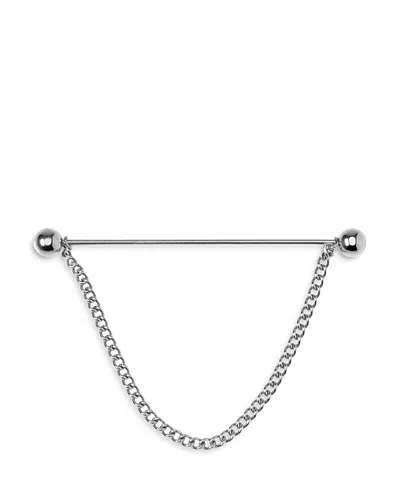 Cufflinks, Inc Stainless Steel Chain Collar Bar In Silver