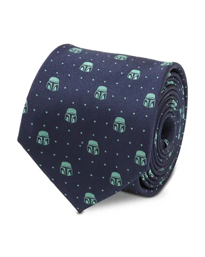 Cufflinks, Inc Star Wars Mandalorian Helmet Dotted Tie In Navy