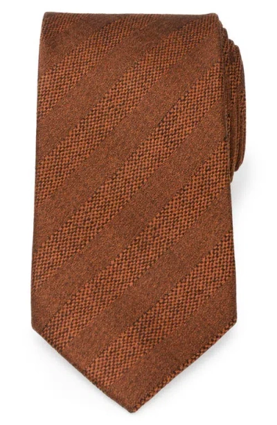 Cufflinks, Inc . Stripe Linen Tie In Brown