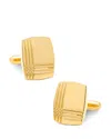 Cufflinks, Inc Stainless Steel Gold Tartan Plaid Cufflinks In Gold