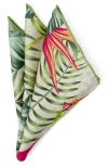 Cufflinks, Inc . Tropical Leaf Print Silk Blend Pocket Square In Multi