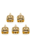 Cufflinks, Inc . Vincent De Paul 3d Crown Royal Cuff Links Stud Set In Gold