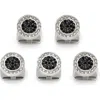Cufflinks, Inc . Vincent De Paul White & Black Pave Crystals Stud Set In Black