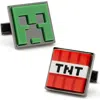 Cufflinks, Inc . X Minecraft Creeper & Tnt Gunmetal Cuff Links In Green