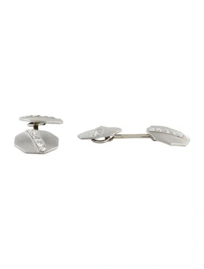Pre-owned Cufflinks Platinum Diamond  In Multi