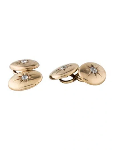 Pre-owned Cufflinks Vintage 14k Diamond  In Multi