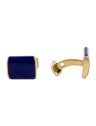 Pre-owned Cufflinks Vintage 18k Lapis Lazuli  In Multi