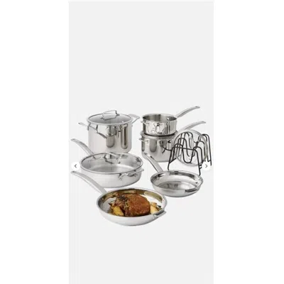 Cuisinart 11-piece Smartnest Stainless Steel Cookware Set In Metallic