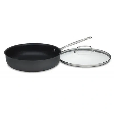 Cuisinart 12" Non-stick Frying Pan With Lid In Silver;black