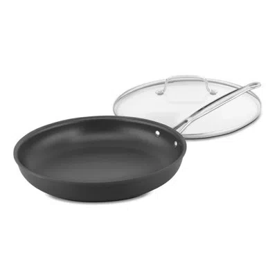 Cuisinart 12" Nonstick Skillet With Glass Cover In Black