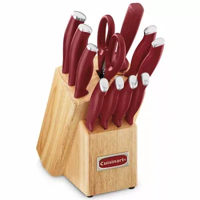 Cuisinart 12pc Color Pro Collection Knife Block Set In Red
