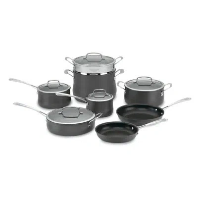 Cuisinart 13 Pieces Non Stick Hard-anodized Cookware Set In Silver;black