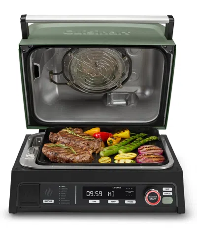 Cuisinart 14.6" Flavorboost 8-in-1 Outdoor Electric Grill In Green