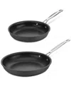 Cuisinart 2-pc. Chef's Classic Nonstick Hard-anodized Skillets In Black