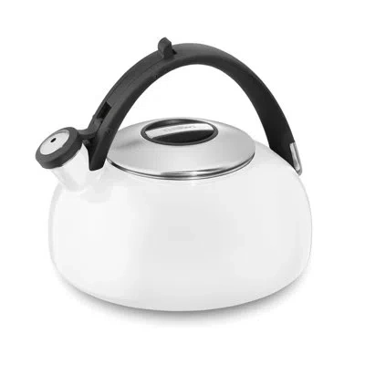 Cuisinart 2 Qt. Stainless Steel Whistling Stovetop Kettle In White