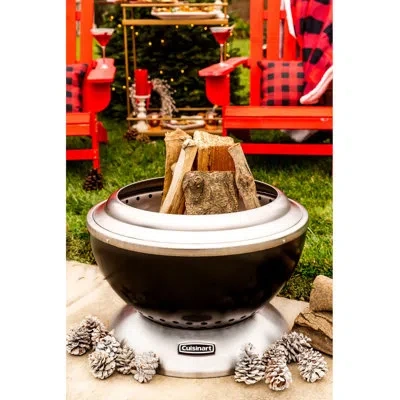 Cuisinart 24” Cleanburn Smokeless Fire Pit With Removable Base For Ash, Portable Wood Burning Outdoor Fireplac In Black