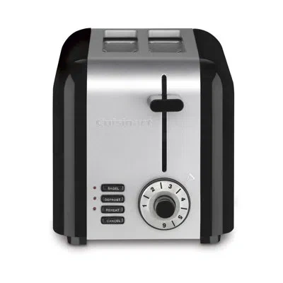 Cuisinart 2-slice Brushed Stainless Hybrid Toaster In Black;white