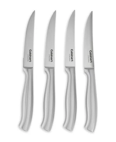 Cuisinart 4-piece Stainless-steel Hollow Handle Steak Knife Set In Silver