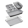 Cuisinart 5-piece Stackable Ceramic Nonstick Bakeware In Silver