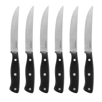 Cuisinart 6 Piece Black Triple Rivet Steak Knife Set
