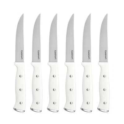 Cuisinart 6 Piece Triple Rivet Steak Knife Set In White