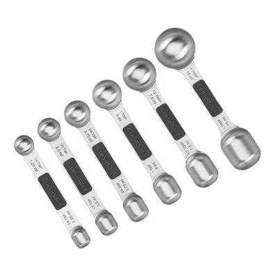 Cuisinart 6-piece Stainless Steel Measuring Spoon Set In Black;silver