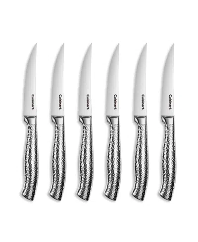 Cuisinart 6-piece Stainless-steel Soft Hammer Steak Knife Set In Silver