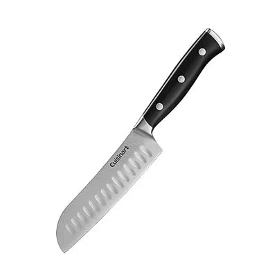 Cuisinart 7" Triple Rivet Santoku Kitchen Knife With Blade Guard In Black