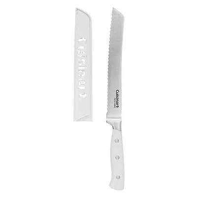 Cuisinart 8" Bread Knife, High Carbon Stainless Steel, Triple Rivet, White
