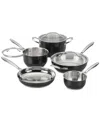 Cuisinart 8-pc. Black Glaze Stainless Steel Cookware Set In Black And Stainless
