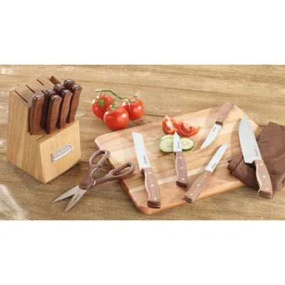 Cuisinart Advantage 14 Piece Triple-rivet Knife Set And Wood Storage Block In Walnut