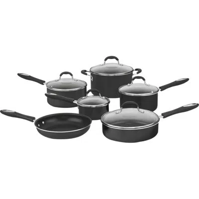 Cuisinart Advantage Non Stick 11 Pieces Aluminum Cookware Set In Black