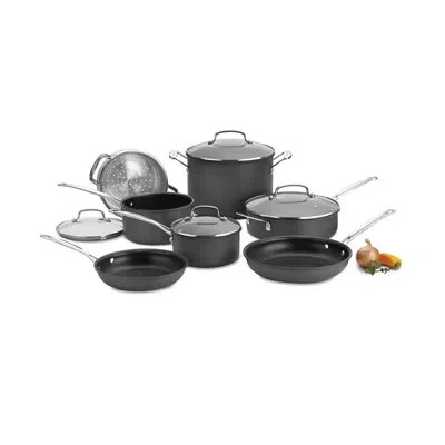 Cuisinart Chef's Classic 11 Piece Non Stick Hard-anodized Cookware Set In Silver;black