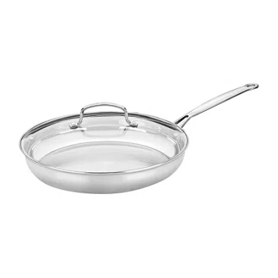 Cuisinart Chef's Classic 12" Stainless Steel Skillet With Glass Lid In Silver