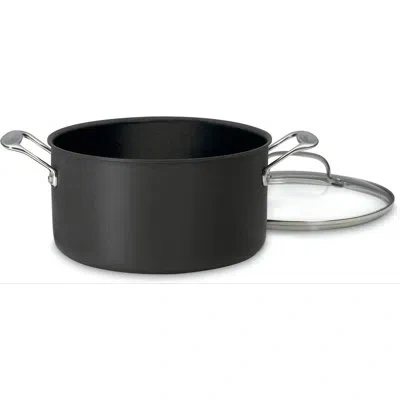 Cuisinart Chef's Classic 6 Quart Non-stick Hard-anodized Stockpot With Cover In Black