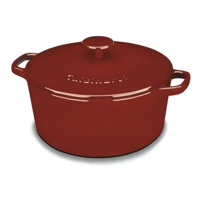 Cuisinart Chef's Classic Enameled Cast Iron Round Dutch Oven With Lid In Cardinal Red