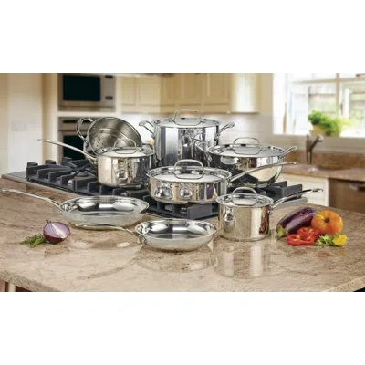 Cuisinart Chef's Classic Nonstick Hard Anodized Cookware 13 Piece Set In Stainless Steel